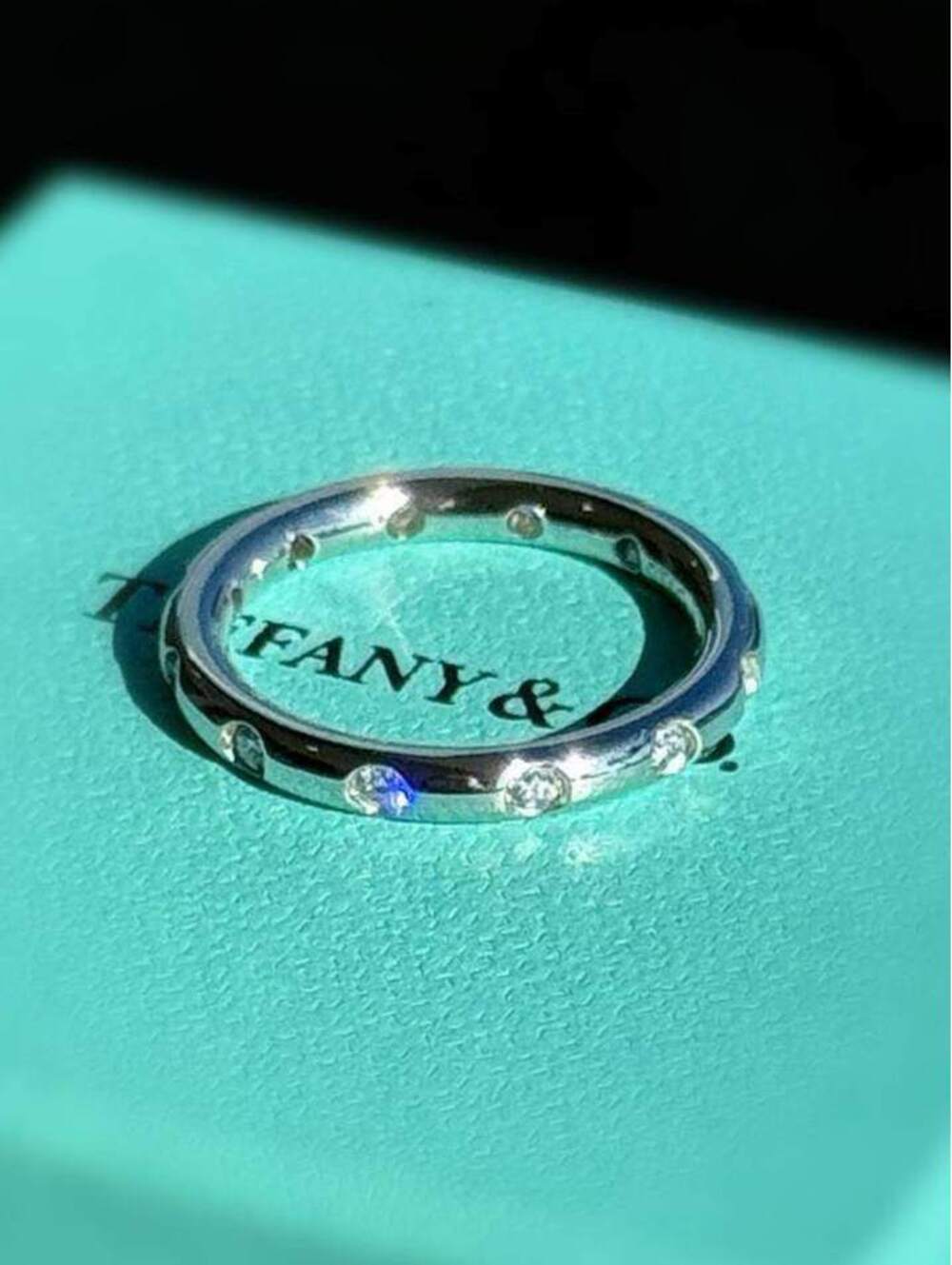 Tiffany & Co Elsa Peretti Platinum Stacking 12 Diamond Band